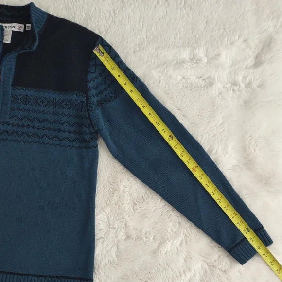 Obermeyer Men's Teal and Navy Zip-Up Sweater - Picture 14 of 17